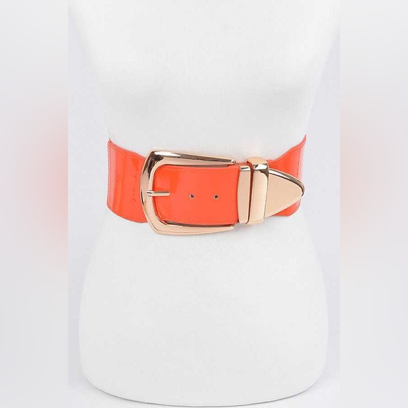 Accessories - Gold Metal Wide Waist Adjustable Statement Belt